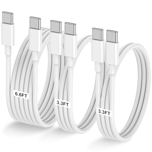 Image of 3-Pack [3.3FT+3.3FT+6.6FT] 60W USB C to USB C Cable, Type C Fast Charging Cable for iPhone Air 17 16e 16 15 Pro Plus Pro Max，for Galaxy S25 /S24, for iPad Pro /Air /mini, for MacBook Pro /Air and More