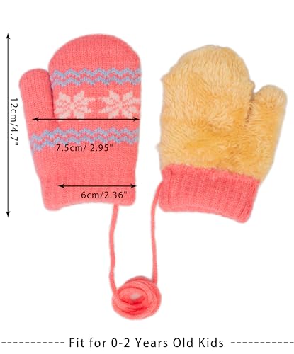 Newborn Toddler Winter-Thermal-Knit-Mittens Baby String Plush Gloves 0-2 Years3
