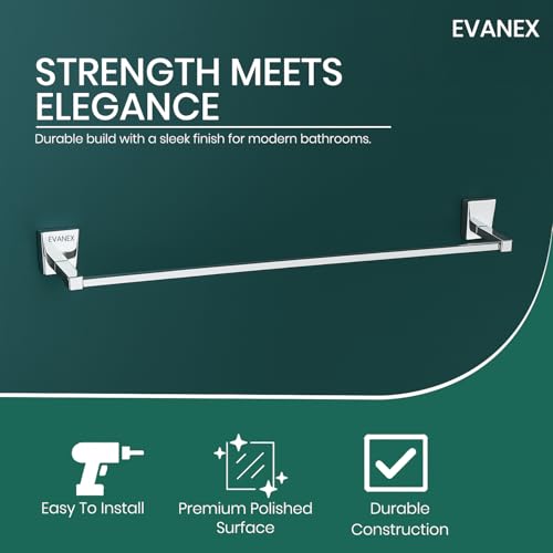 Image of EVANEX EVANEX Bathroom Towel Stand, Towel Holder 304 Grade Stainless Steel Towel Rod Towel Rack for Bathroom Towel Bar Hanger Stand Bathroom Accessories Organiser 24 Inch Chrome (Selvi)