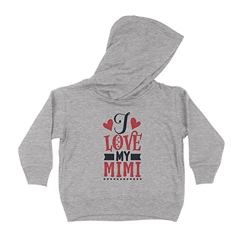 I Love My Mimi Kids Hoodie Sweatshirt Toddler 4T Heather Grey