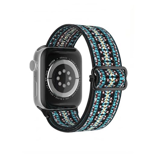 Compatible with Apple Watch 42mm 49mm Band Nylon Braided Boho Pattern Replacement Strap Soft Breathable Wristband for Men Women