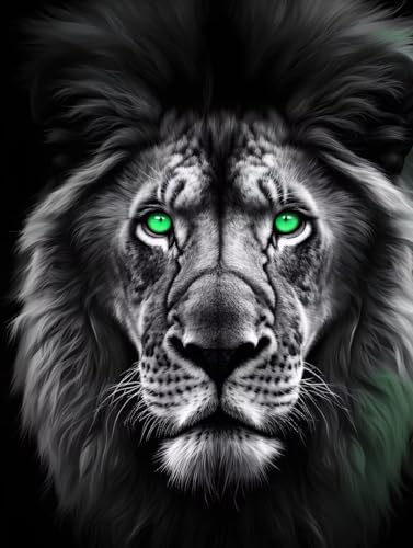 Peinture diamant lion 40x50 cm avec kit complet de broderie 5D pour adultes et enfants