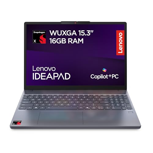 Lenovo IdeaPad Slim 3 Notebook 15,3” WUXGA (1920x1200), Snapdragon X X1-26-100, RAM 16 GB, 512 GB SSD, Grafica Integrata, WiFi 6E, Windows 11 Home - Luna Grey