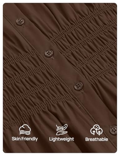 ZESICA Womens Long Sleeve Cotton Work Office Shirts 2025 Fall Business Casual Collared Tops Button Down Dressy Blouse4