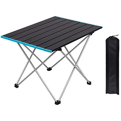 Folding Camping Table, Ultralight Aluminum Alloy Roll Up Table with Storage Bag, 3 Size S M L Fold Up Table Outdoor Dining Table For Garden Patio Picnic, BBQ, Beach, Fishing (Medium) Cover