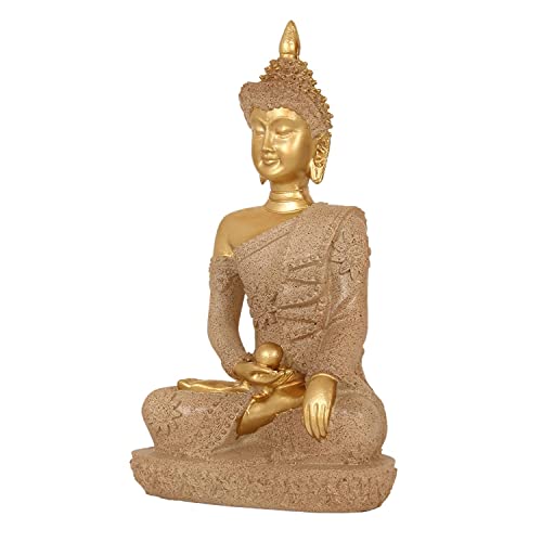 Image of TIED RIBBONS Decorative Buddha Idol Statue Showpiece (Multi, 16.5 cm x 10.1 cm) Decorations Items for Home Decor Living Room Bedroom Office Desk Table Top Wall Gifting