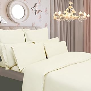 Viceroybedding 100% Egyptian Cotton Fitted Sheet, Cream, King 400 Thread Count