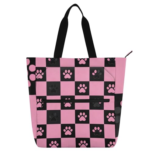 Bolsas de mano de huellas de perro resistentes y fáciles de limpiar para la escuela
