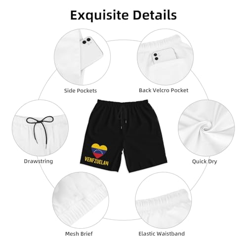 Proud Venezuelan Venezuela Flag Men's Quick-Dry Board Shorts 7" - Swim Trunks Summer Hawaii Beach4