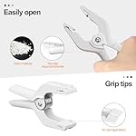 EMART 6 Pack White Heavy Duty Muslin Spring Clamps, 4.5 inch Photo Booth Backdrop Clips for Photography Studio - Image 4