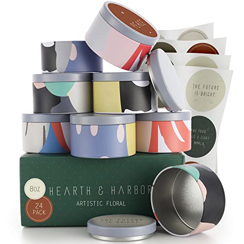 Hearth & Harbor V-HHDYICM21 Tin Candle Jars For Making Candles cover