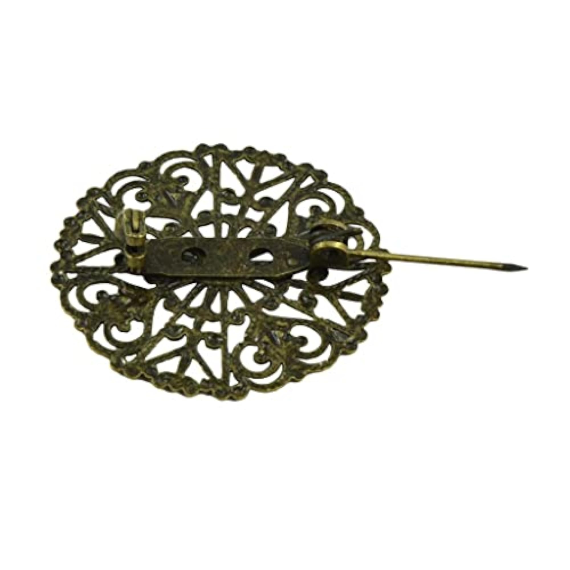 3x10 Pieces Filigree Flower Blank Brooch Settings