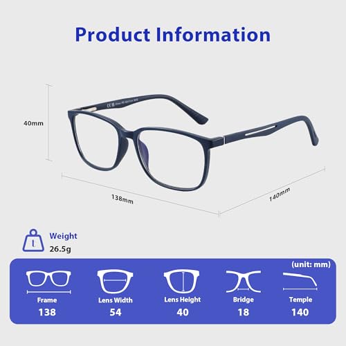Image of BLUEMOKY Blue Light Reading Glasses for Men，Sport Square Frame Readers, Anti Glare Computer Glasses