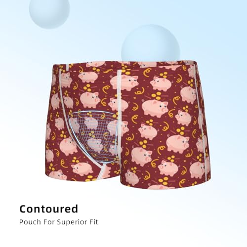 Boys' Cotton Boxer Brief Soft Underwear-Cute Pig With Coins4