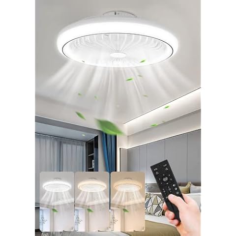 wowspeed Ventilador de Techo con luz y 6 Velocidades de Ventilación Cover