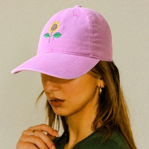 Gorra ajustable bordada con flor sonrisa para mujer miniatura 3