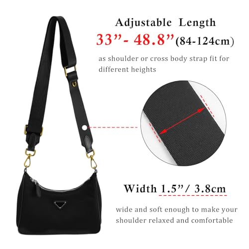 Image of Multi Pouchette Accessories Adjustable Strap, Crossbody Shoulder Purse Strap Replacement, Wide Luxury Bag Strap