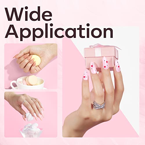 modelones 8-in-1 Gel Construction Ongle UV, 6PCS Rosa Gel Ongle, Gummy Base Pose Americaine Set, Vernis Gel UV Semi Permanent, Capsules et Extensions, pour Réparation de Manucure, Gel X, Kit Manucure