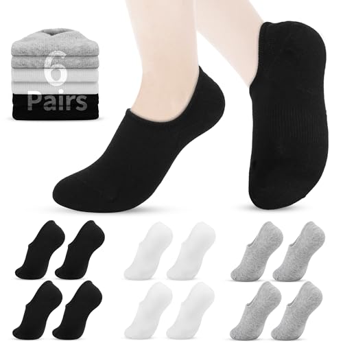 VOROLO No Show Socks for Womens,Low Cut Ankle Non Slip Flat Boat Invisible Liner Cushion Athletic Socks