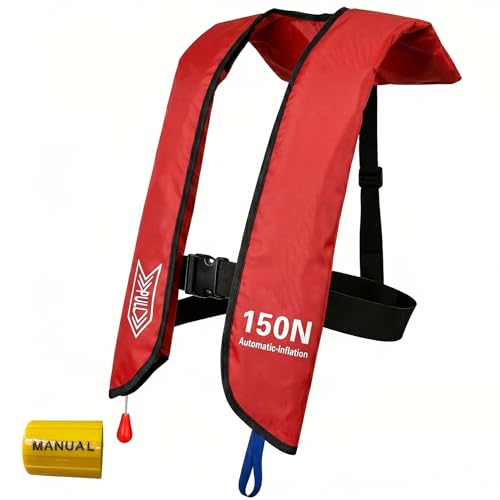 Image of Inflatable Life-Jacket for Adults| Life-Vest with Automatic /Manual Multifunctional Inflation-PFD| Lightweight & Compact Supports up to 300lbs for Kayaking Fishing Boating