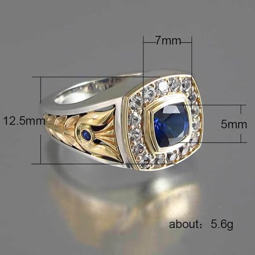 White Gold Plated Blue Cubic Zirconia Statement Ring Personalized Accessory Ideal for Women's Daily Casual Wear Party Holiday Anniversary Love Jewelry Gift3