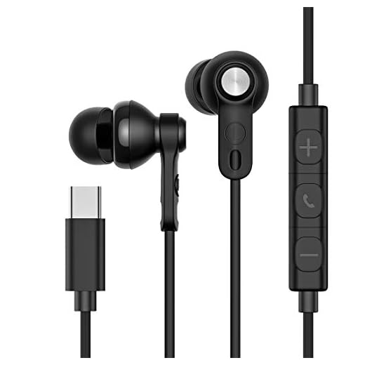 Auriculares USB Tipo C In Ear con Micrófono compatible para Samsung Galaxy S20/Note 10+, Mi 6/8/9, Huawei P20/P30 Pro/Mate 20 Pro, OnePlus 6T/7T/7 Pro, Google Pixel 4XL/3/3XL/2/2XL
