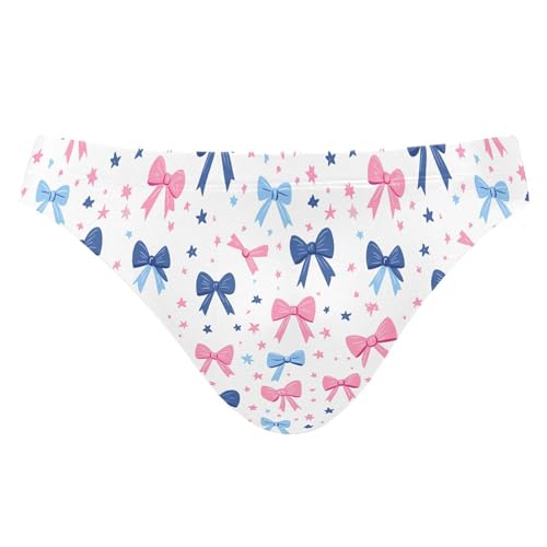 Pink Blue Bows Swim Briefs for Men Swimsuit Bikini Swimwear S B0405103