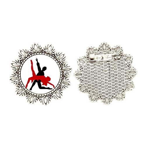 Broche de plata con diseño de flor medium joyeria de plata para baile social y eventos
