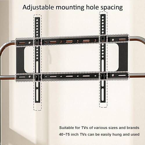 TV móvil para Pantallas de 40 a 75 Pulgadas de hasta 110 Libras, Soporte de TV rodante con Ruedas, Ideal para Dormitorio, Sala de Estar, Exteriores, Espacios pequeños (Negro)
