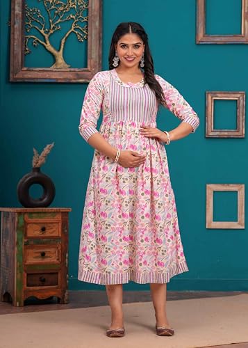 Image of Jikonet Women's Maternity Kurti for Feeding Zippers (VJK)