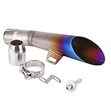 Qiilu Motorcycle Exhaust Pipe Muffler Universal Stainless Steel 1.5-2' Inlet Slip-on Exhaust Pipe...
