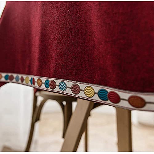 Nappe design unique rouge en coton et lin pour décoration de table chic