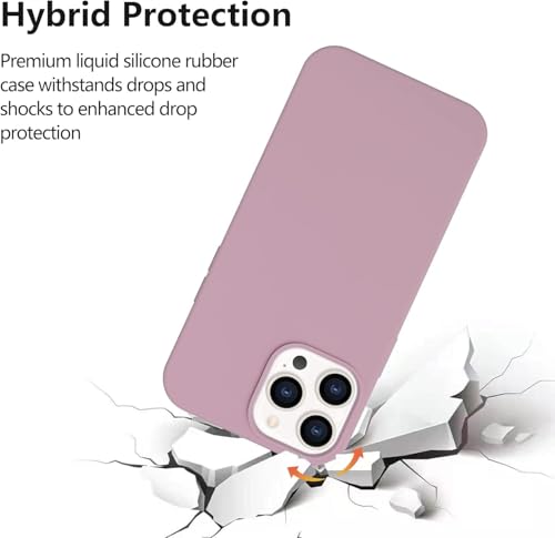 Image of DIZORO Microfiber Candy Case Compatible for iPhone 13 Pro Max Shockproof Slim Back Cover Liquid Silicone Case - Lilac