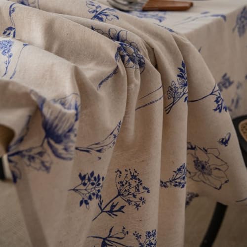 Nappe en lin de coton bleu 140x180 cm pour table basse de salon - 6