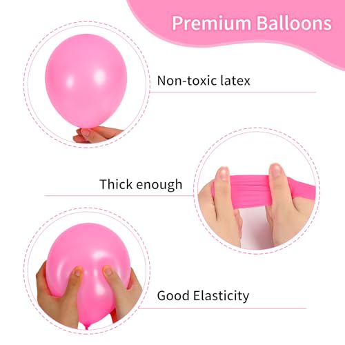 Image of RUBFAC 129pcs Pink Balloons Different Sizes 18 12 10 5 Inches for Garland Arch, Pink Balloon for Mother's Day Valentine's Day Birthday Baby Shower Gender Reveal Wedding Party Decoration