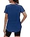 Summer Tops for Women 2025 Short Sleeve Workout Clothes Athletic Shirts Pilates Outfits Camisetas Deportivas para Mujer Navy L