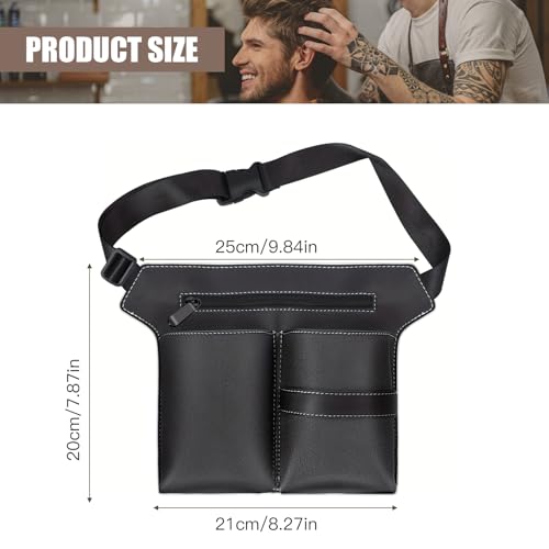 Friseurtasche Werkzeugtasche aus PU Leder, Salon Friseurtasche Gürtel Scherentasche für Friseure, Praktische Friseur Taschen zur Aufbewahrung von Scheren, Kämmen & Friseurwerkzeugen