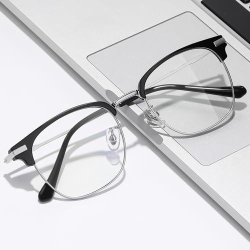 Image of SooGree Blue Light Blocking Glasses Men Women Anti Blu-Ray Clear Gaming Glasses Half Frame UV 400 Anti Eyestrain Computer