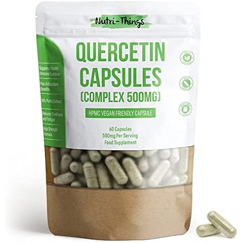 Quercetin Complex 500mg Capsules | Supports Health Immune Function | Reduces Tiredness and Fatigue | 98% Purity Extract | 60 Capsules Cover