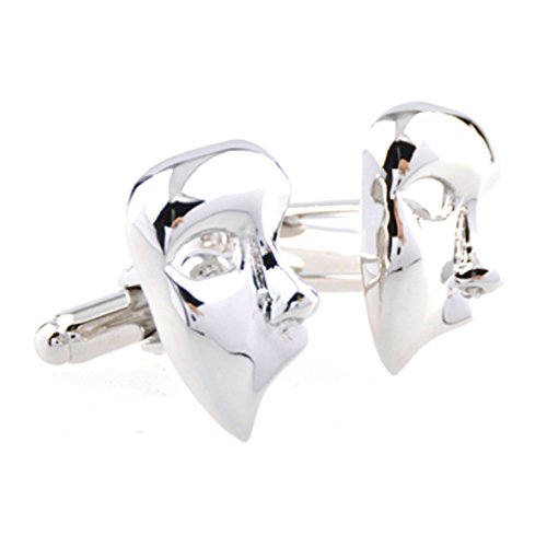 MRCUFF Phantom Masks Theater Theatre Opera Drama Pair Cufflinks Presentation Gift Box & Polishing Cloth