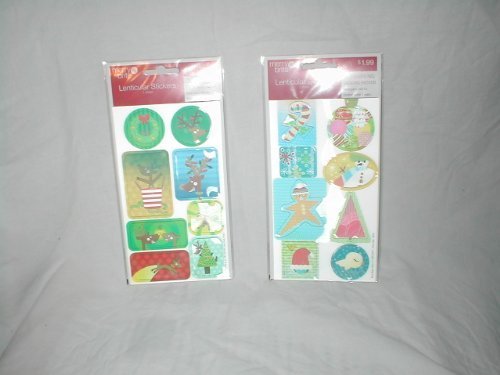 Merry Brite Lenticular Holographic Holiday Stickers ~ 1 Package Random Assorted Holiday Designs