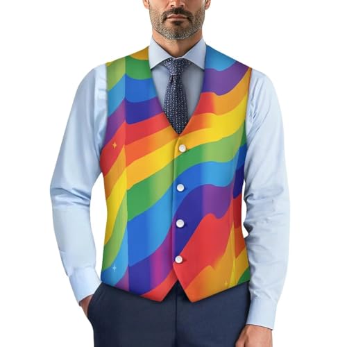 Men's V Neck Suit Vests Formal Slim Fit Button Dress Vest Waistcoat, S-4XL