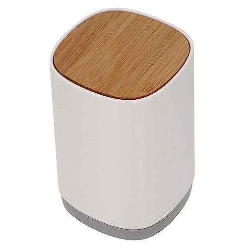 MUCKLILY 1Pc Automatic Toothpick Holder with Pressing Type Box Compact Grey Toothpick Dispenser for Home Office Restaurants More