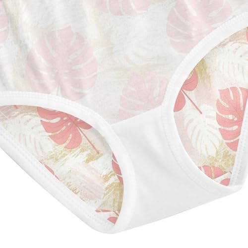 Joisal Print Girls Underwear Toddlers 2t Cotton Panties Little Girl Abstract Pink Monstera Leaves Briefs Girls Undies 5