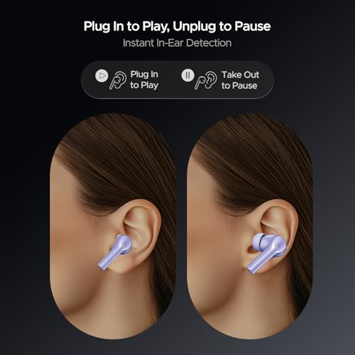 Image of Boat Airdopes 300, Cinematic Spatial Audio, 50H Battery, 4Mic AI ENx, Fast Charge, App Support, Low Latency, IPX4, v5.3 Bluetooth Earbuds, TWS in Ear Earbuds Wireless Earphones with mic (Purple Haze)