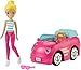 Produktbild Barbie FHV77 On The Go Puppe (blond) & Fahrzeug (pink)