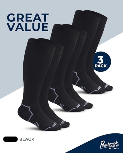 image for Pembrook Plus Size Compression Socks Wide Calf - 3 Pairs, 20-30mmHg Ex
