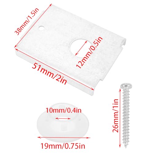 Kit de reparación para puertas bifold 4 piezas con tornillos para puertas de 1-3/8 pulgadas de grosor, apto para pivotes de 7/16 o 3/8 pulgadas miniatura 5
