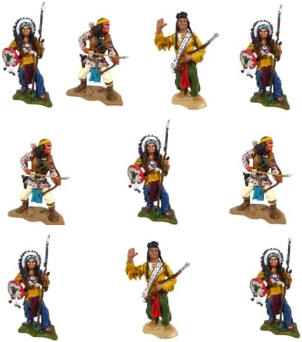 Les indiens d'Amérique : Assortiment 7 pièces : Figurines en métal 1/32