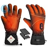 電熱グローブ 電熱手袋 【2025年新登場 16000mAhバッテリー付き】 ヒーター手袋 65℃最高温度 バイク用 3Mシンサレート DC給電 防寒グローブ メンズ レディース 3段階温度調節 タッチパネル対応 滑り止め付き 裏起毛 (ブラック, M)